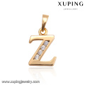 33010 Personnalisé en métal pendentif Alphabet mode pour femmes plaqué or avec la lettre &quot;Z&quot; pendentif en or